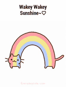 Wakey Wakey Rainbow GIF - Wakey Wakey Rainbow Cat GIFs