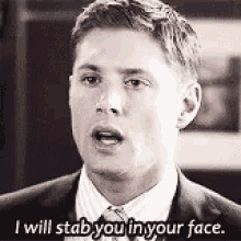 Dean Winchester Stab You GIF - Dean Winchester Stab You Jensen Ackles GIFs