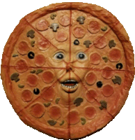Pizza Face Weird Sticker - Pizza Face Weird Creepy Stickers