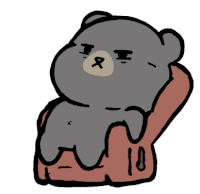 Sitting In Chair Bear Sticker - Sitting In Chair Bear Relax Stickers