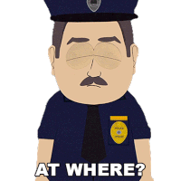 At Where Officer Barkley Sticker - At Where Officer Barkley South Park Stickers