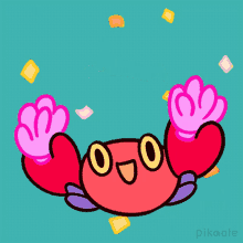 Cheering Crabby Crab GIF - Cheering Crabby Crab Pikaole GIFs