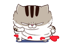 Ami Fat Cat Sticker - Ami Fat Cat Hearts Stickers