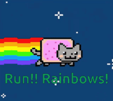 Run Nyan Cat GIF - Run Nyan Cat Rainbow GIFs