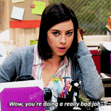 Parks And Rec April Ludgate GIF - Parks And Rec April Ludgate Wow Youre Doing A Really Bad Job GIFs