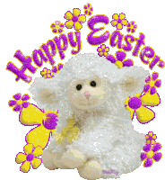 Happy Easter Lamb Sticker - Happy Easter Lamb Glitter Stickers