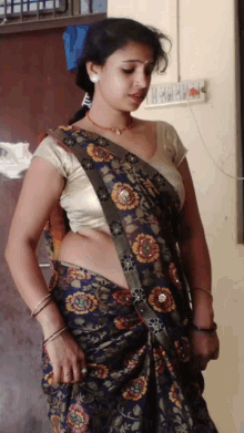 Saree Saree Blouse GIF - Saree Saree Blouse Saree Hot GIFs