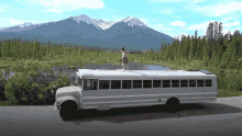 old school bus tiny home recycled renovate mountain