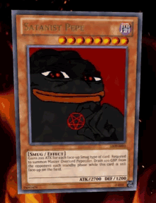 pepe meme satanist card