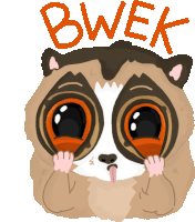 Mocking Laurence Pulls His Eyelids And Sticks Out His Tongue Sticker - Nervous Tarsier Anxious Stickers