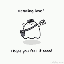 Sending Love Mailer Ghost GIF - Sending Love Mailer Ghost Hope You Feel It GIFs