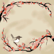 Happy Aapi Month Bird GIF - Happy Aapi Month Bird Sakura Flower GIFs