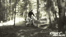 forest ride rough track hard curve motorcross bike riding