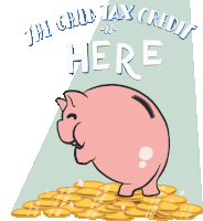 The Child Tax Credit Is Here Piggy Bank Sticker - The Child Tax Credit Is Here Piggy Bank Piggy Stickers