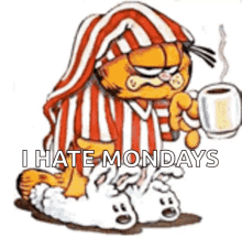Garfield Mondays GIF - Garfield Mondays Coffee GIFs