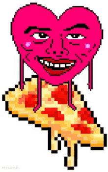 Ricardio The Heart Guy Pizza GIF - Ricardio The Heart Guy Pizza Pixel Art GIFs
