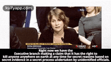 Tdayhdrosa Brooks"Cspan2natun E Ctright Now We Have Theexecutive Branch Making A Claim That It Has The Right Tokill Anyone Anywhere On Earth At Any Time For Secret Reasons Based Onsecret Evidence In A Secret Process Undertaken By Unidentified Officials..Gif GIF - Tdayhdrosa Brooks"Cspan2natun E Ctright Now We Have Theexecutive Branch Making A Claim That It Has The Right Tokill Anyone Anywhere On Earth At Any Time For Secret Reasons Based Onsecret Evidence In A Secret Process Undertaken By Unidentified Officials. Rosa Brooks Person GIFs
