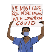 We Must Care For People Living With Long Term Covid Essential Worker Sticker - We Must Care For People Living With Long Term Covid Long Term Covid Essential Worker Stickers