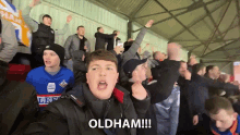 oldham rhys parsons cheering fans crowd