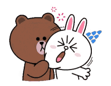 cheek pulling kissing hearts cony and brown