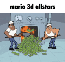 Mario3d Allstars Burn Money GIF - Mario3d Allstars Mario Burn Money GIFs