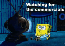 Watching For The Super Bowl Commercials GIF - Spongebob Superbowl GIFs