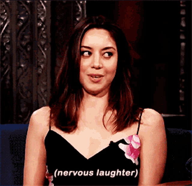 The perfect Nervous Laugh Smile What Animated GIF for your conversation. 