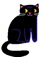 Halloween Funny Black Cat Sticker - Halloween Funny Black Cat Skeleton Stickers