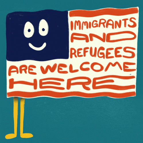 American Flag Us Flag GIF - American Flag Us Flag Immigrants And Refugees Welcome GIFs