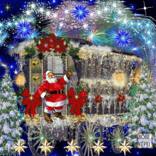 Boldog Karácsonyt Santa Claus GIF - Boldog Karácsonyt Santa Claus Wave GIFs