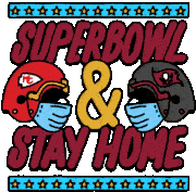 Superbowl And Stay Home Wear A Mask Sticker - Superbowl And Stay Home Stay Home Wear A Mask Stickers