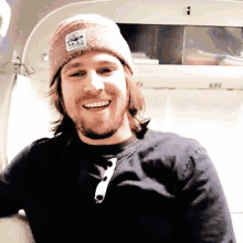 stephen amell handsome happy beanie