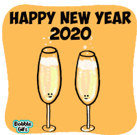 Happy New Year2020 Bobble Sticker - Happy New Year2020 Bobble Wine Stickers