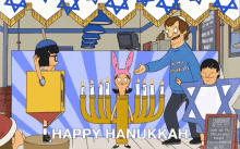 happy hanukkah dreidel menorah star of david bobs burgers