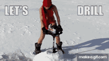 Woman Drilling GIF - Woman Drilling Snow GIFs