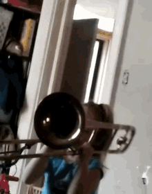 horn kid playing