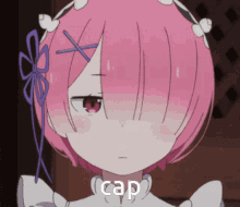 Anime Cap Re Zero Cap GIF - Anime Cap Re Zero Cap Rezero Ram GIFs