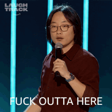 Fuck Outta Here Jimmy O Yang GIF - Fuck Outta Here Jimmy O Yang Laugh Track GIFs