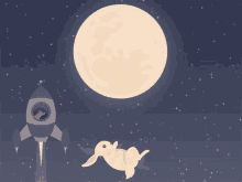bunny float space moon spaceship