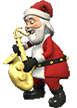 Saxophones Playing Saxophones Sticker - Saxophones Playing Saxophones Santa Playing Stickers