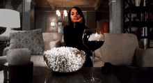Wine Popcorn GIF - Wine Popcorn Night GIFs