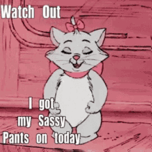 watch out sassy pants cat scratching