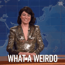 What A Weirdo Melissa Villasenor GIF - What A Weirdo Melissa Villasenor Saturday Night Live GIFs