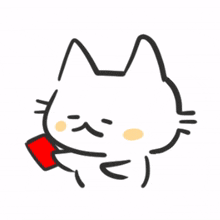 animal cat kitty cute red card