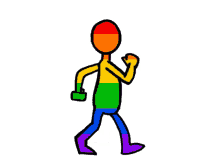 Stick Man Rainbow GIF - Stick Man Rainbow Walk GIFs