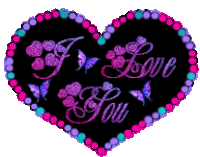 I Love You Love Heart Sticker - I Love You Love Heart Purple Heart Stickers