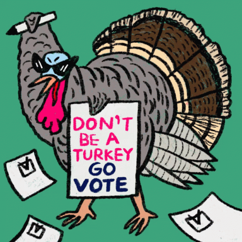 Funny Turkey Dont Be A Turkey GIF - Funny Turkey Dont Be A Turkey Go Vote GIFs