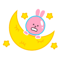 Pink Rabbit Sticker - Pink Rabbit Moon Stickers