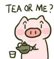 Wechat Pig Tea Or Me Sticker - Wechat Pig Tea Or Me Raised Eyebrow Stickers