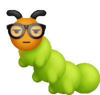 Caterpillar With Glasses From The Netflix Film Sticker - Caterpillar With Glasses From The Netflix Film The Half Of It Stickers